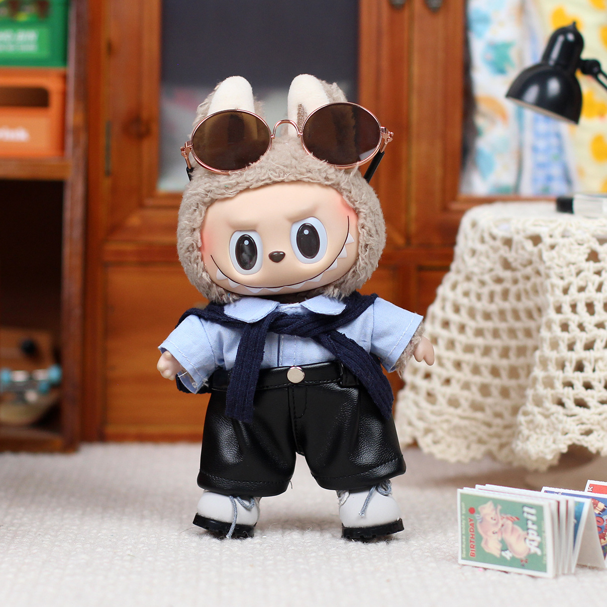 Travel Accessories With Kids - ชุดตุ๊กตา Labubu V2 V1 พร้อมอุปกรณ์เสริม สไตล์นักศึกษา