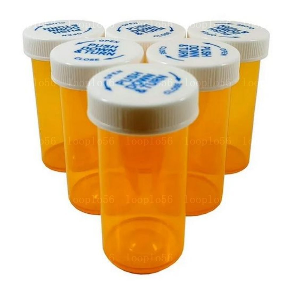 Travel Accessories Bottles - ขวดพลาสติกเปล่าสำหรับยา 12/20 ชิ้น พร้อมฝาปิดป้องกันเด็ก 6Dr/8Dr กล่องใส่ยาแบบพกพา