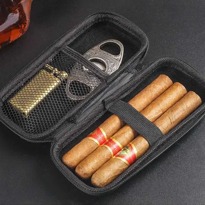 Travel Accessories Store - กระเป๋าใส่ซิการ์แบบพกพา EVA น้ำหนักเบา กระเป๋าเก็บของสำหรับเดินทาง สำหรับใส่ซิการ์ ไฟแช็ก