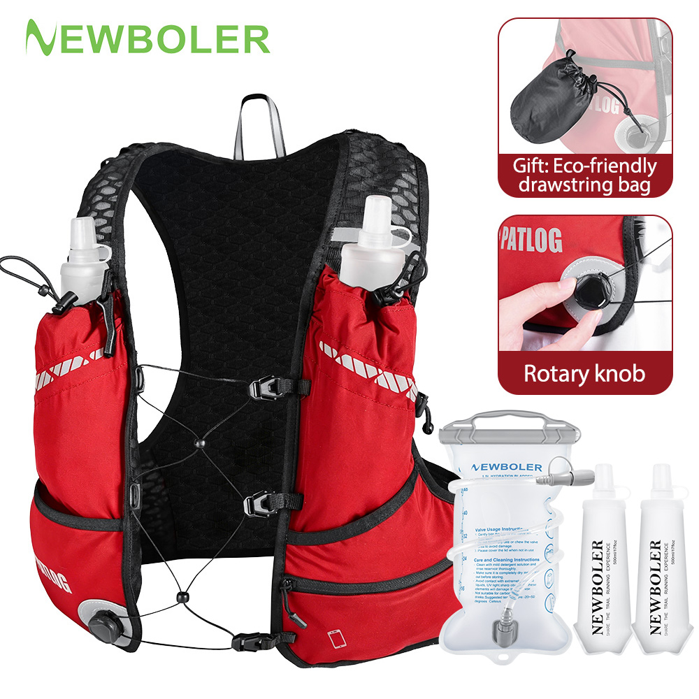 Hydration Pack Backpack - NEWBOLER กระเป๋าเป้สะพายหลังสำหรับวิ่งเทรลกลางแจ้ง น้ำหนักเบา สำหรับผู้หญิงและผู้ชาย กระเป๋าใส่น้ำสำหรับวิ่งแข่ง กระเป๋าสำหรับมาราธอนและปั่นจักรยาน