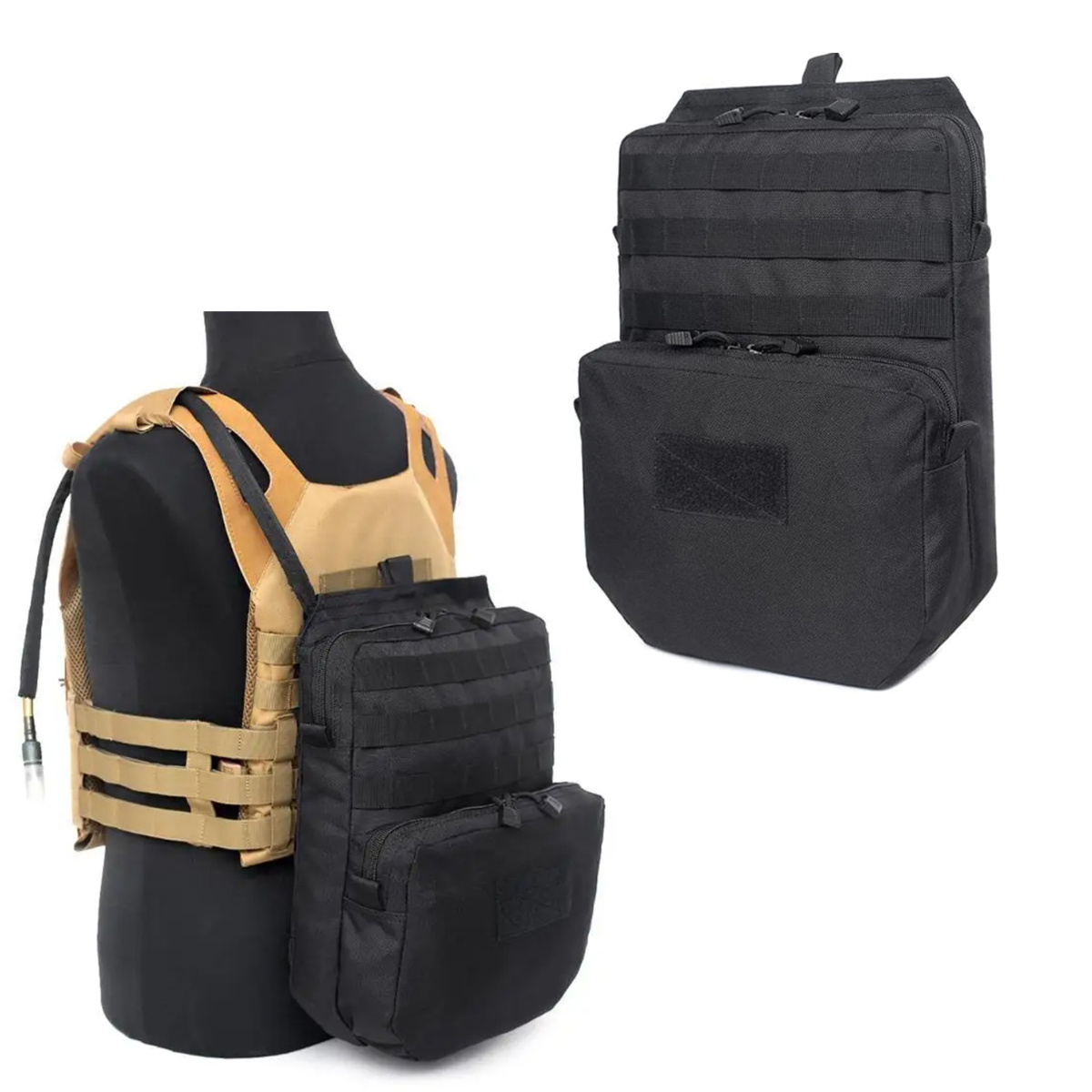 Hydration Pack Backpack - กระเป๋าเป้สะพายหลังสำหรับออกแคมป์กลางแจ้งกระเป๋าเป้สะพายหลังให้ความชุ่มชื้นอุปกรณ์การล่าเสื้อกั๊กอุปกรณ์เสริม EDC กระเป๋าไนลอนเดินป่าเดินทางเอาตัวรอด