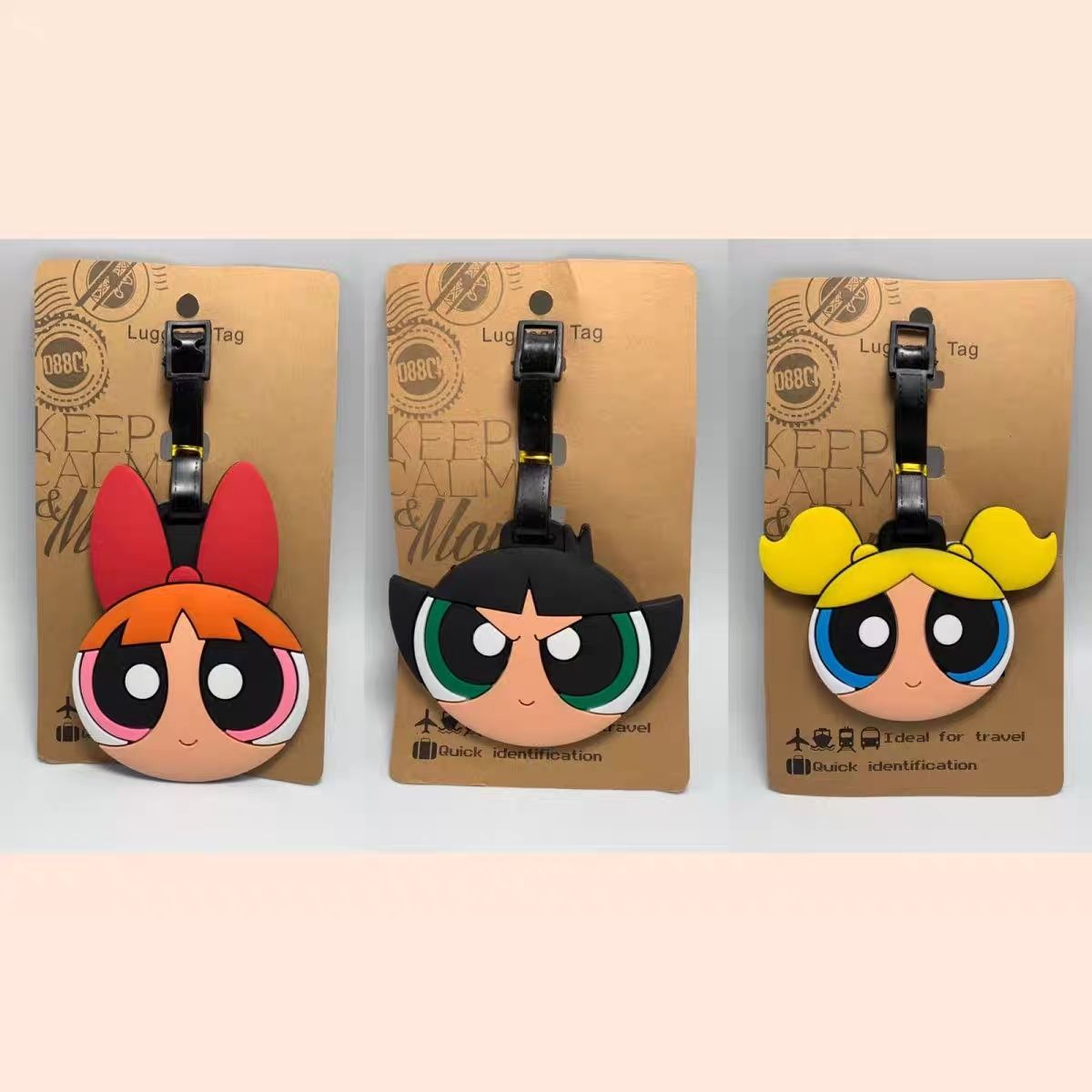 Travel Accessories Store - จี้กระเป๋าอนิเมะ The Powerpuff Girls น่ารัก สไตล์การ์ตูน