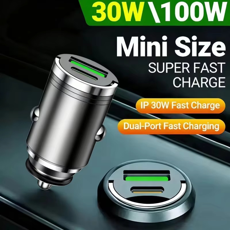 Travel Plug Type C - 100W PD USB ที่ชาร์จในรถยนต์ ไลท์เตอร์ ชาร์จเร็วสำหรับไอโฟน