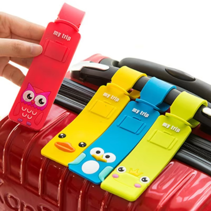 Travel Accessories International - ป้ายติดกระเป๋าซิลิโคนน่ารัก 5 ชิ้น ป้ายติดกระเป๋าเดินทาง ป้ายติดกระเป๋าเดินทางแบบแฟชั่น อุปกรณ์เสริมการเดินทาง