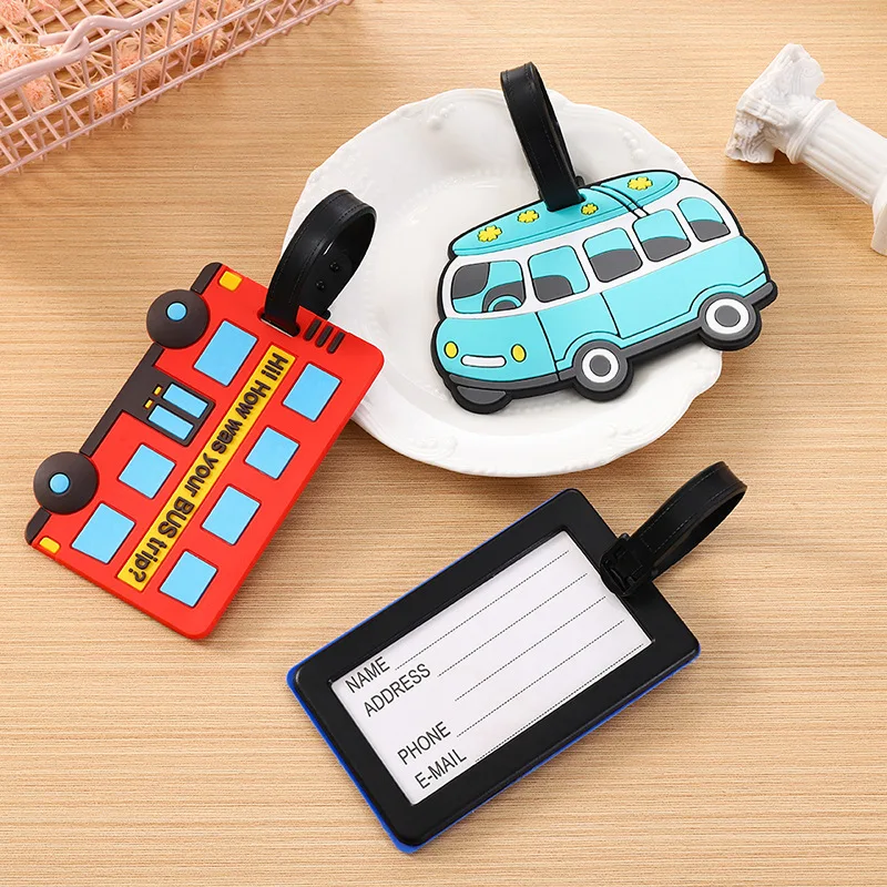 Travel Accessories International - น่ารักการ์ตูนรถยนต์ PVC ซิลิโคนแท็กกระเป๋าเดินทางกระเป๋าเดินทางชื่อแท็กกระเป๋าเดินทาง Boarding Pass อุปกรณ์เสริมการเดินทาง