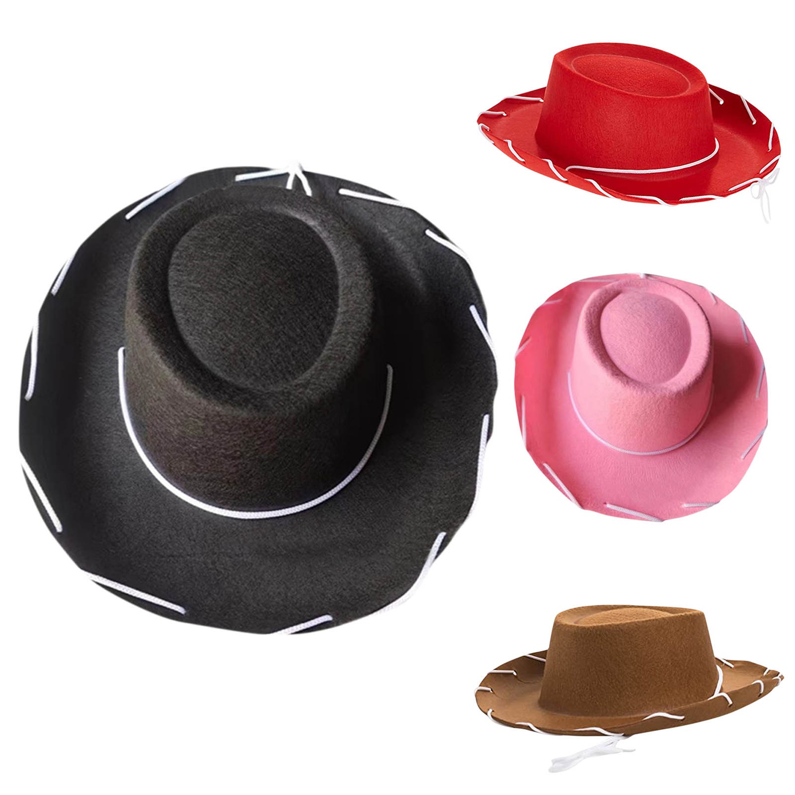 Travel Accessories With Toddler - หมวกคาวบอยเด็ก หมวกคาวเกิร์ลสไตล์ตะวันตกแบบคลาสสิก ทำจากผ้าสักหลาด พร้อมสายรัดคางปรับได้ อุปกรณ์เสริมสำหรับงานปาร์ตี้เด็กชายและเด็กหญิง
